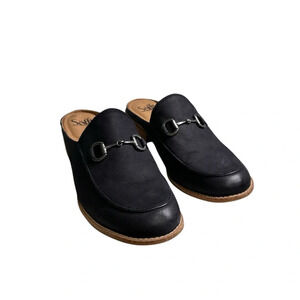 Söfft Naoko 9M Navy Blue Flat Leather Loafer Mule Slides